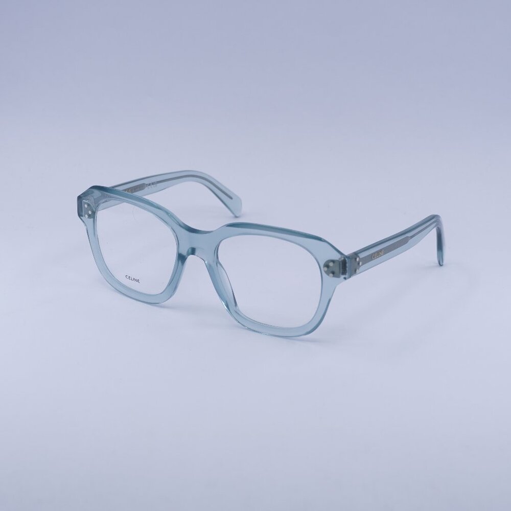 Celine CL50124I 093 Eyeglasses Shiny Transparent Lime 52mm Square Frame